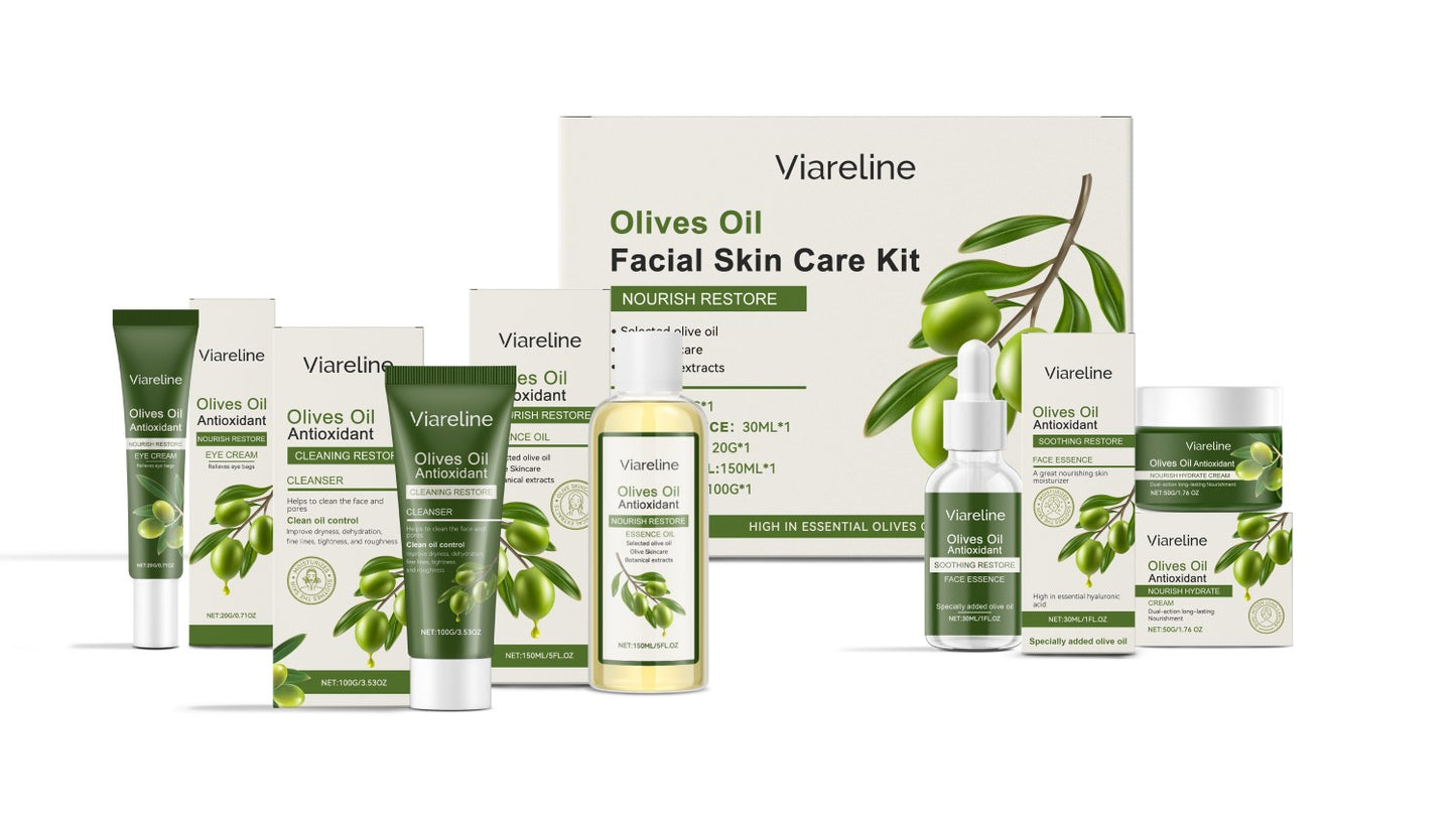 Olive Oil Skincare Set for Deep Hydration & Glowing Skin – Nourishing Facial Care Kit